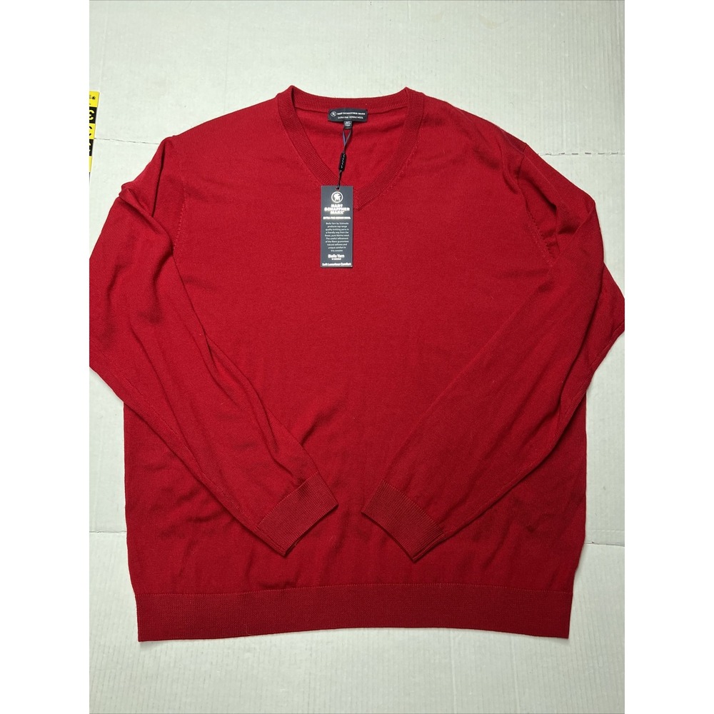 Hart Schaffner Marx Extra Fine Merino Wool Biella Yarn V Neck Sweater Men's 2XLT